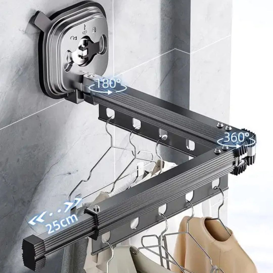 Varal Extensível Dobrável com Ventosa