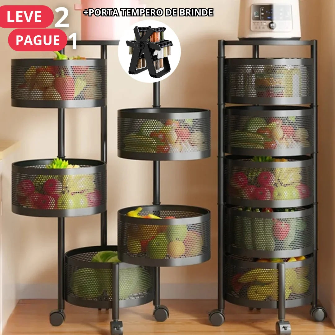 Fruteira Articulada 5 em 1 +  Porta Tempero Giratório